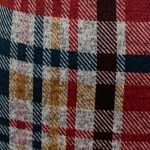 Gray Maroon Mustard Plaid Sweater Knit