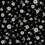 Black Floral Rib Knit