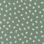 Soft Green White Mini Floral Rib Knit