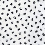 White Black Mini Floral Rib Knit