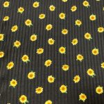 Black Sunflower Rib Knit